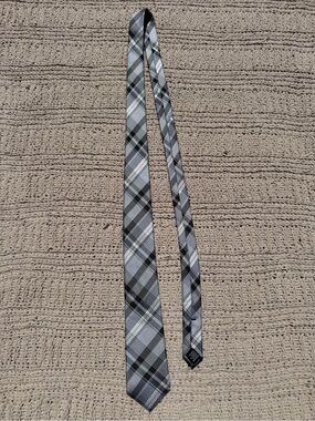 Ben Sherman Gray Plaid Slim Men's Tie